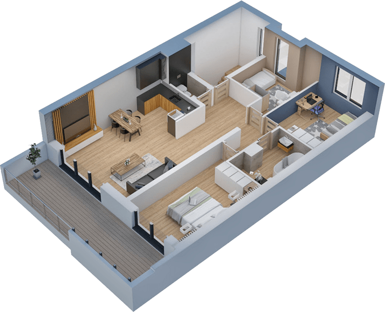 Układ pomieszczeń w mieszkaniach na Osiedlu Kukułek 51